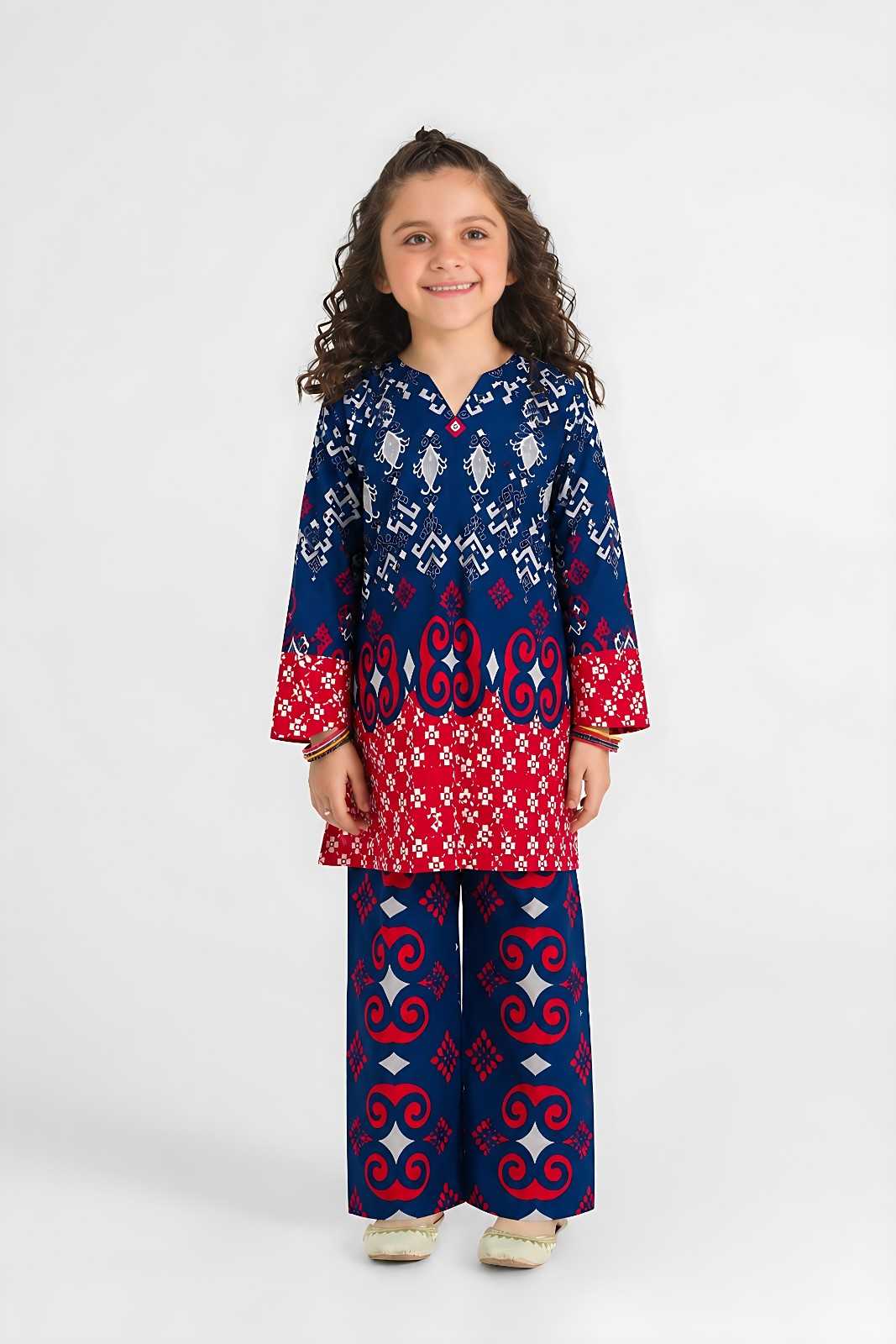 Crimson Bloom Girls Co-Ord Set