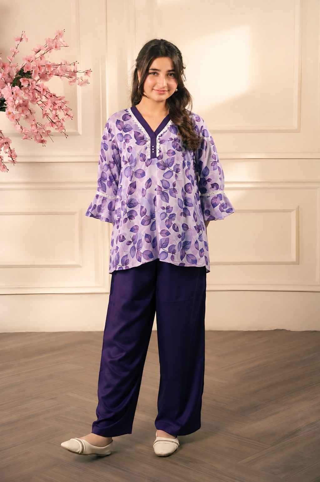 Lavender Purple Bloom Co-Ord Set